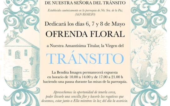 OFRENDA FLORAL A Ntra. Sra. DEL TRÁNSITO